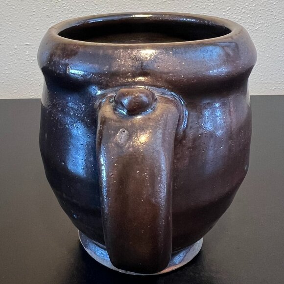 Handcrafted Handthrown Studio Pottery Mug w/ Dark Brownish Bronze Glossy Glaze - Picture 7 of 10